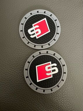 Red & Black 'S' Logo Round Coasters - Set of 2